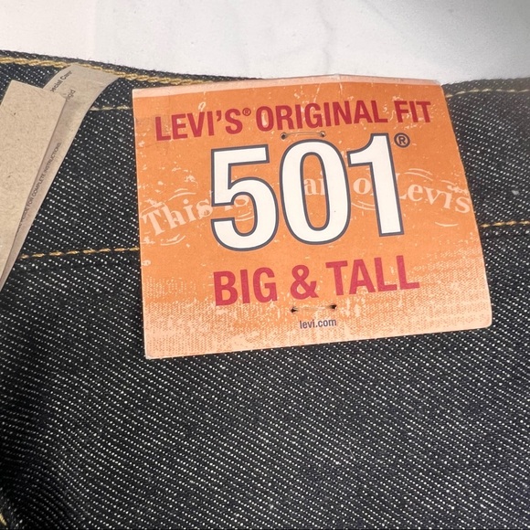 Levis 501 Original Fit Big N Tall Bottom Fly Jeans for Men 44x32 NWT L070622 - Picture 4 of 5
